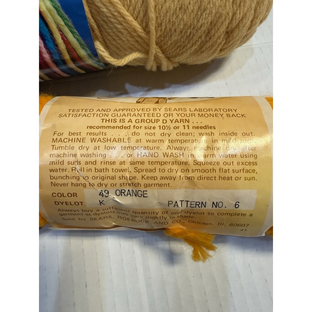 Vintage Reynolds Sayelle Sears Acrylic Rug Yarn Lot Orlon Heavyweight Made USA - Picture 3 of 16